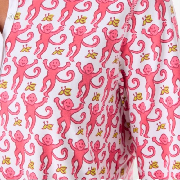 Roller Rabbit Monkey Pajamas in Pink - Petite - Picture 2 of 11